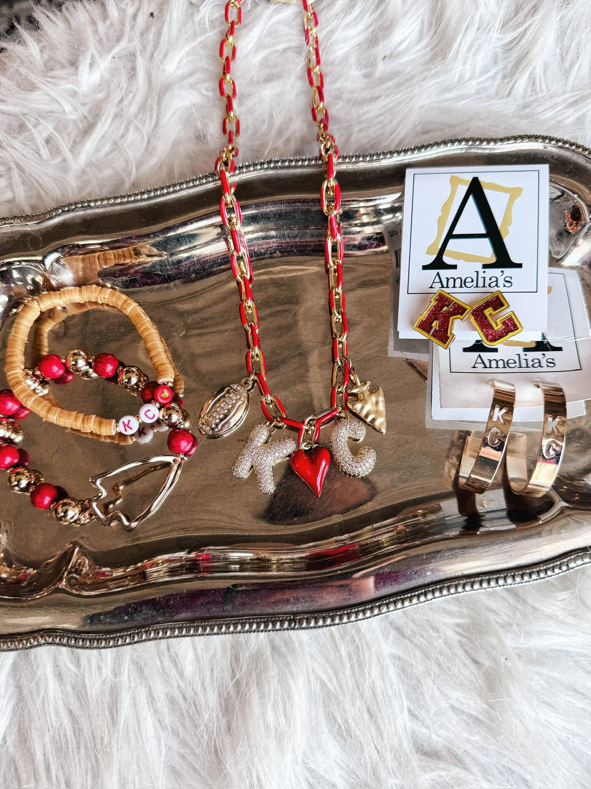 Amelia’s Custom KC Pave Charm Necklace - Amelia's Boutique