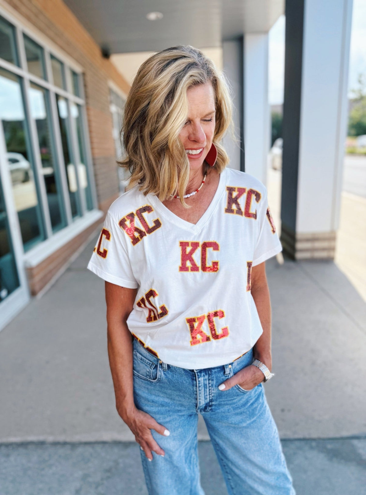 Scattered KC Tee - Queen of Sparkles X Amelia's Boutique - Amelia's Boutique