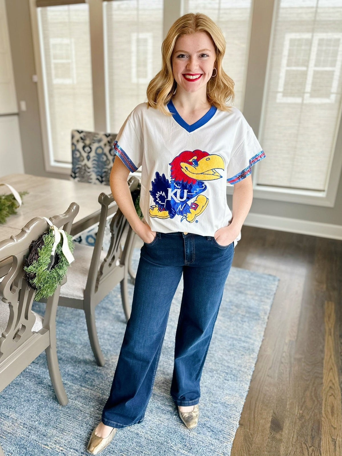 Licensed QOS KU Jayhawk Tee - Amelia's Boutique