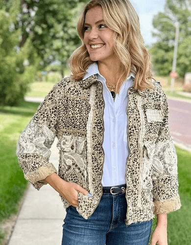 Mixed Media Cheetah Zip Jacket - Amelia's Boutique